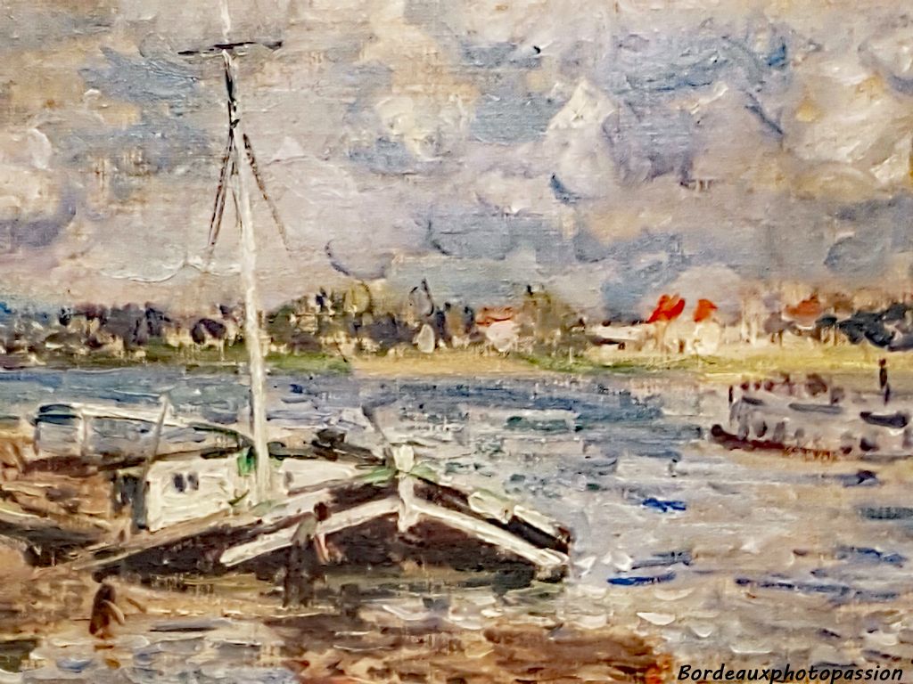 Bateaux sur la Seine, Alfred Sisley détail 1877-1878